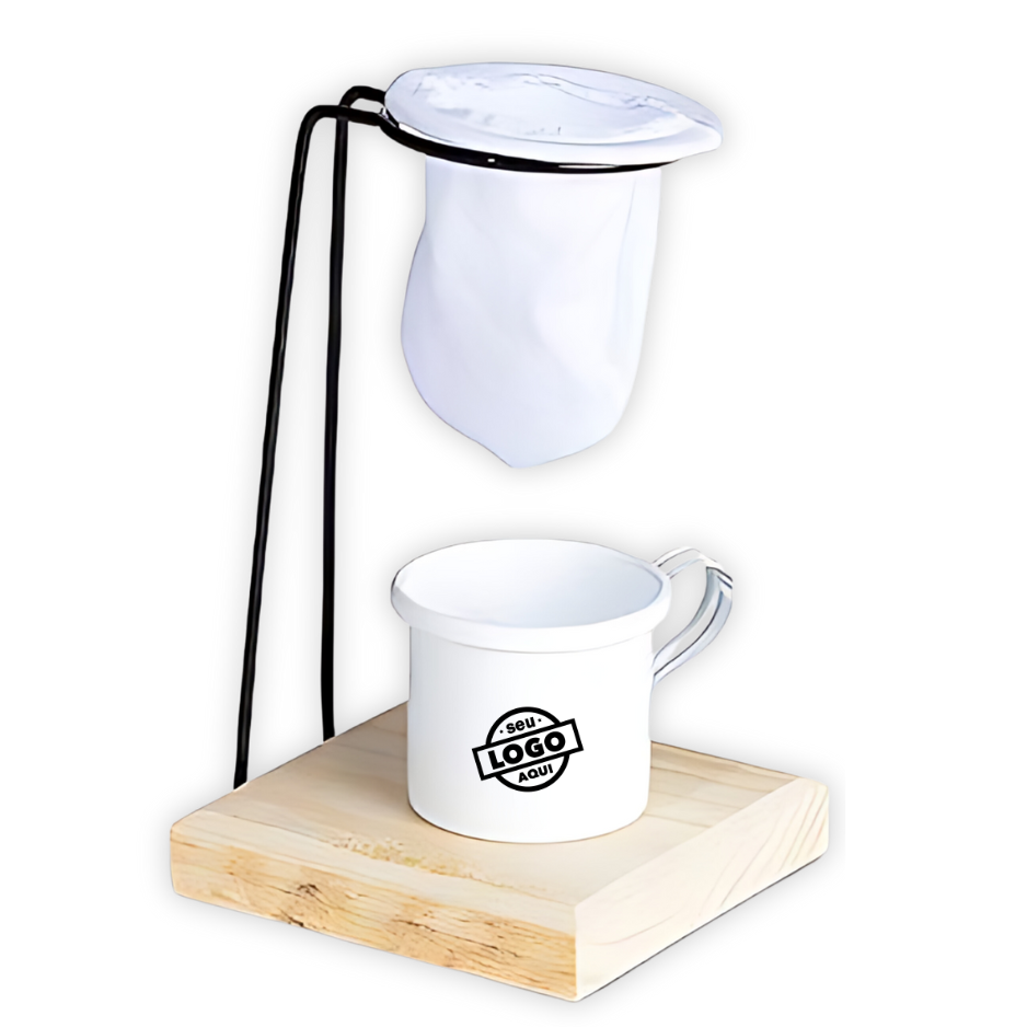 KIT Coador de Pano Com Suporte e Caneca 80ml